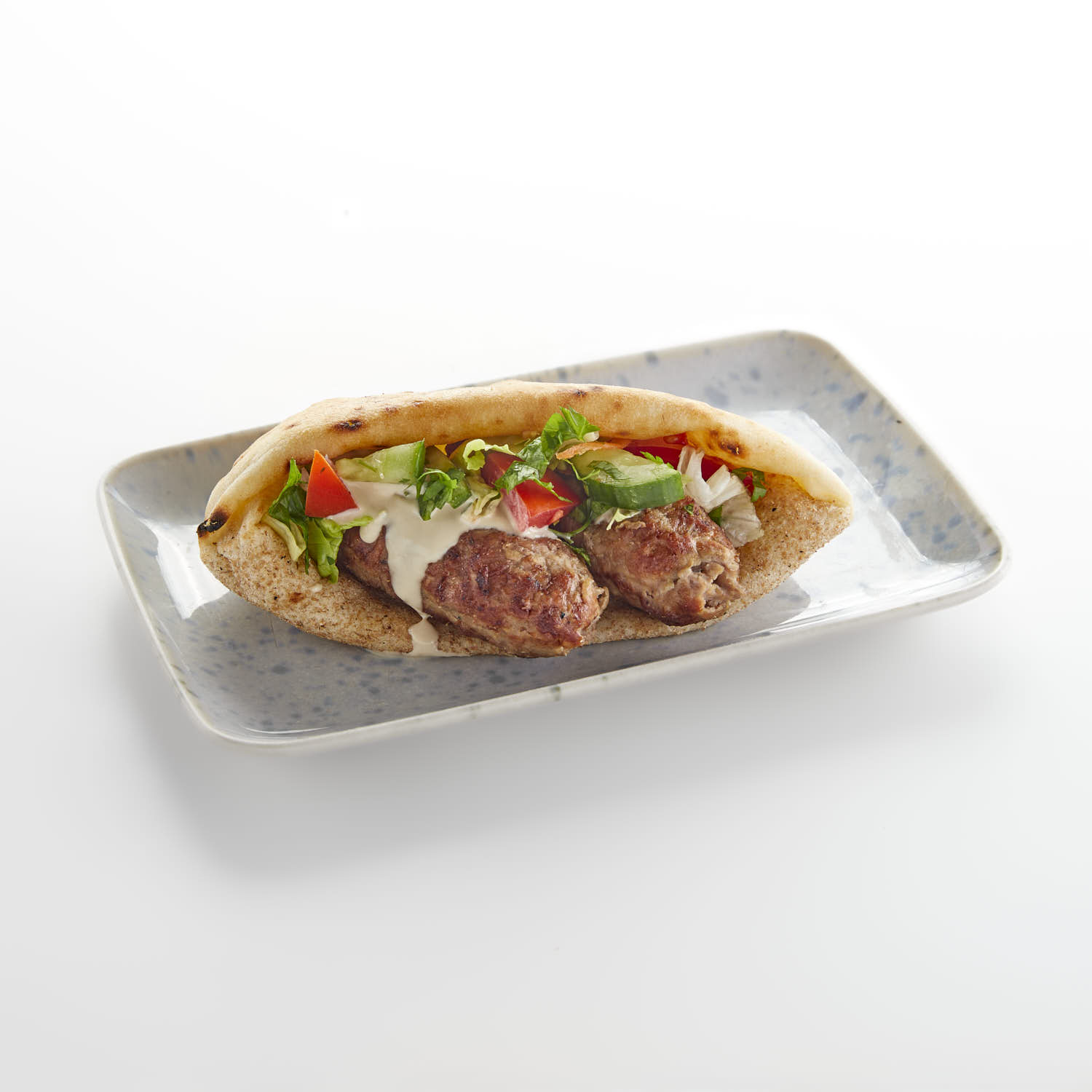 GRILLED  KOFTA IN BALADY  BREAD  SANDWICH