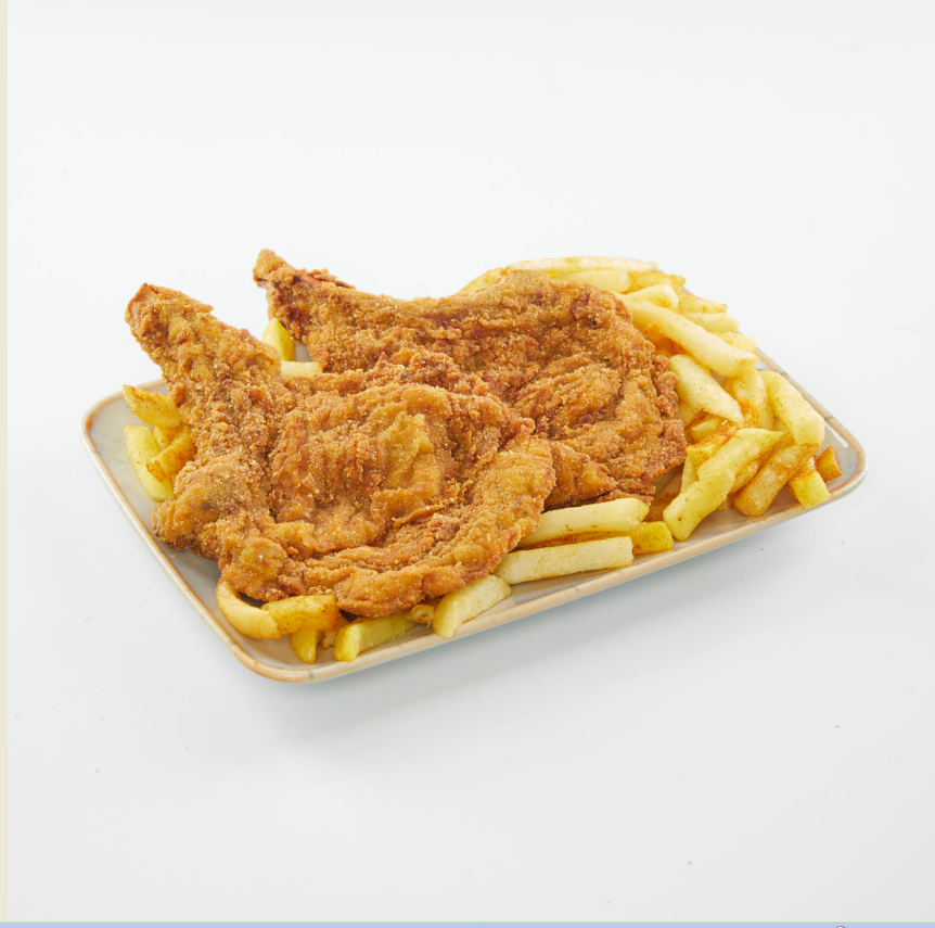 ريش بتلو بانيه بالبطاطس المحمرة